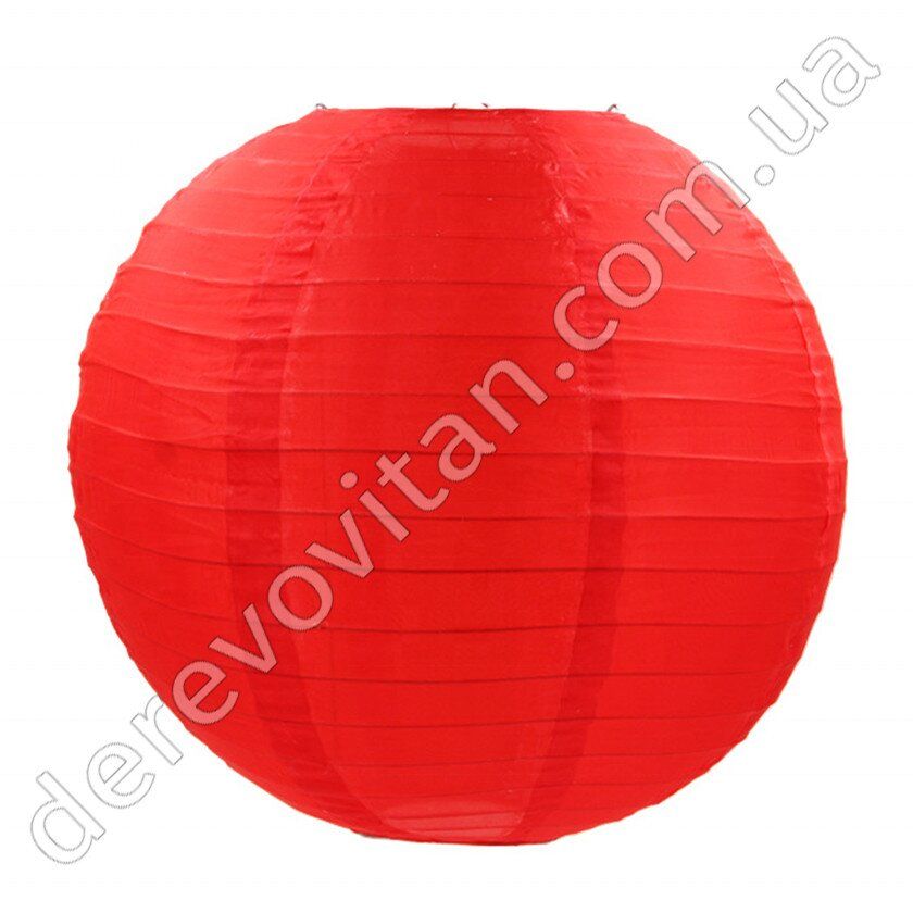 Подвесной фонарик из ткани (нейлон), красный, 30 см