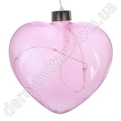 Декоративный LED-светильник "Сердце" на батарейках, розовый, 13×13×4 см
