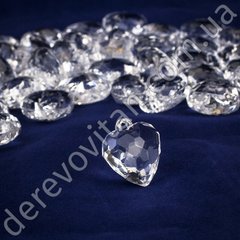 Наконечник-кристалл "Сердце с огранкой", акрил, 2.3×2.3×1 см, 10 шт.