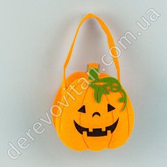 Кашпо/сумочка из фетра "Тыковка"на Хэллоуин, 15×16 см×7 см