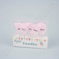 Свечи для торта "Baby Shower", розовые