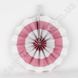 Подвесной веер, белый в светло-розовую полоску, 20 см - бумажный декор-розетка
