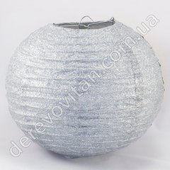 Підвісний ліхтарик з тканини в блискітках, срібло, 25 см