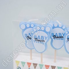 Свічки для торта "Baby Shower", блакитні
