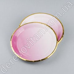 Тарелки праздничные розовые "Градиент", 10 шт., 18 см