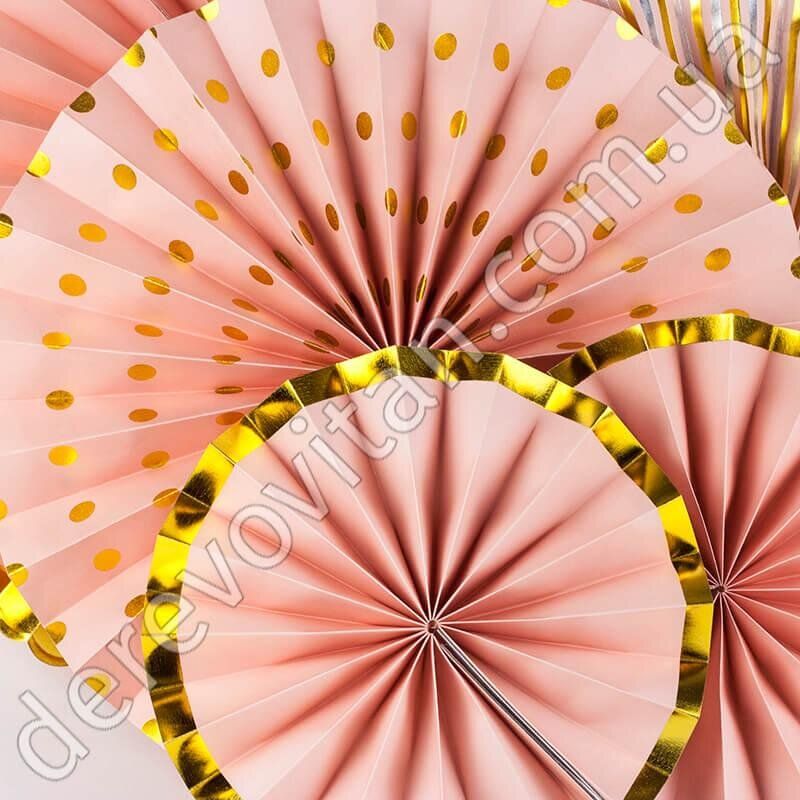 Набор подвесных вееров "Нежно-розовый с золотом", 6 штук