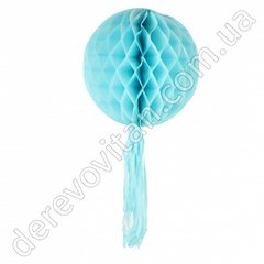 Бумажный шар-соты с бахромой, светло-голубой, 30 см
