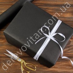 Бумага для упаковки подарков однотонная крафт, черная, 0.7×8 м в рулоне