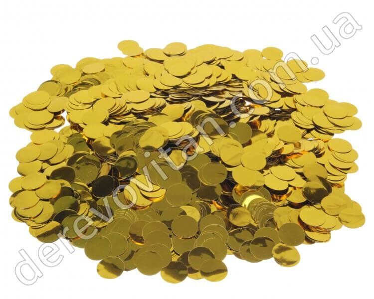 Конфетти круглое из фольги, золото, 1.5 см, 500 г