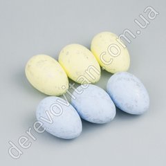 Яйца пасхальные декоративные с серебристыми деталями 6 шт., 4.5×7 см