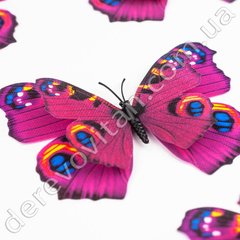 3D-бабочки декоративные, малиновые с рисунком, 10×12 см, 10 шт.