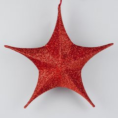 Звезда подвесная для декора из ткани, красная, 40 см
