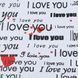 Упаковочная бумага белого цвета с принтом "I love you", 0.7&times;8&nbsp;м в рулоне