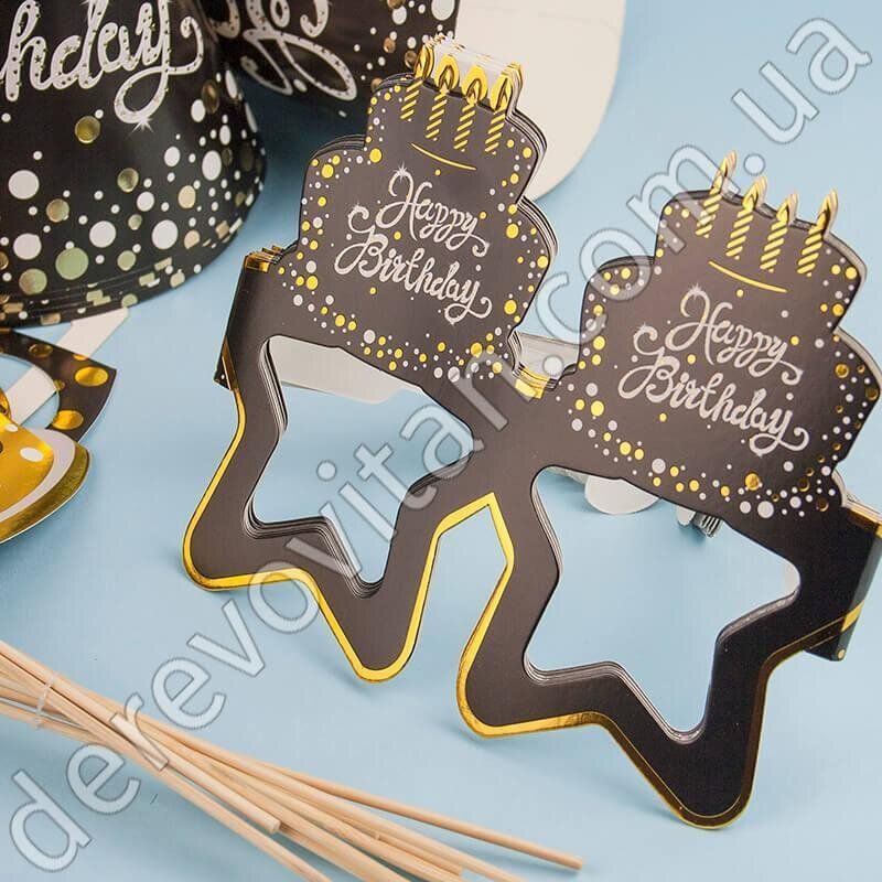 Набір святкового посуду та фотобутафорії "Happy birthday box", 46 предметів, 6 персон