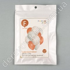 Кулі повітряні з конфетті, біло-помаранчові, 30 см×10 шт.