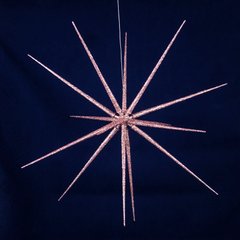 Подвесная "Звезда" из пластика в блестках, розовая, 48 см