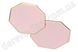 Тарелки одноразовые светло-розовые с окантовкой золото, 10 шт., 18 см