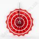 Подвесной веер, красный в белую полоску, 40 см - бумажный декор-розетка