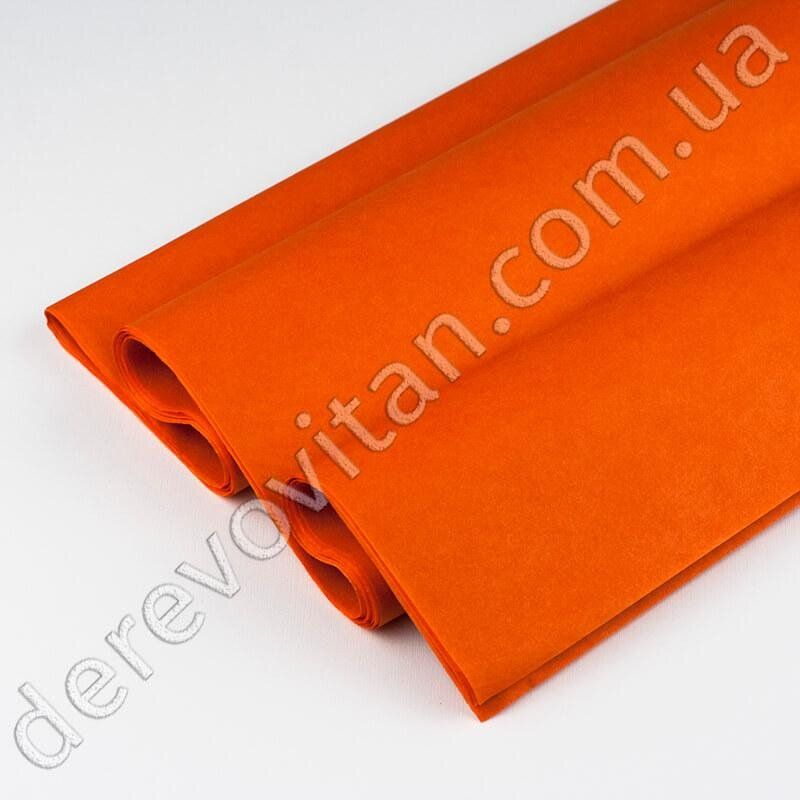 Бумага тишью, оранжевая (морковная), 50×75 см, 45 листов