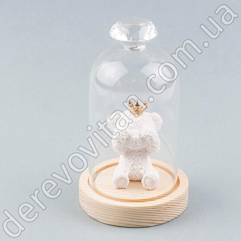 Медвежонок "Тедди" в стеклянной колбе, белый, ароматизированный, 7.5×12 см