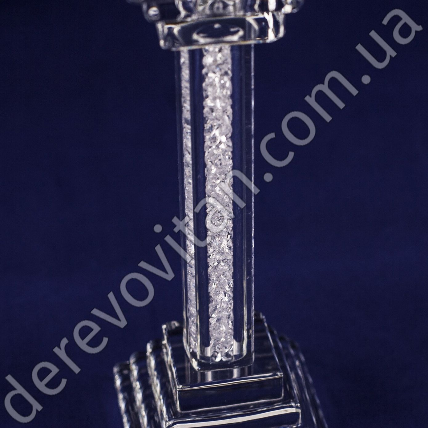 Підсвічник скляний "Колона класік" №1, 6×15.5 см, 2 розміри свічки