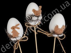 Яйца пасхальные декоративные на шпажке, комплект 3 шт., 4×25 см