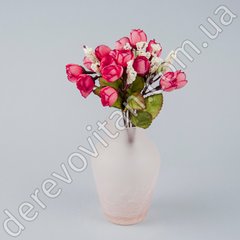 Букетик искусственных ранункулюсов на ножке, розовый, 15 цветков, ~11×23 см