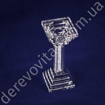 Підсвічник скляний "Колона класік" №1, 6&times;15.5 см, 2 розміри свічки