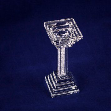 Подсвечник стеклянный "Колонна классик" №1, 6&times;15.5 см, 2 размера свечи