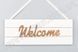 Деревянная табличка с надписью "Welcome", белая с золотыми буквами, 12&times;32 см
