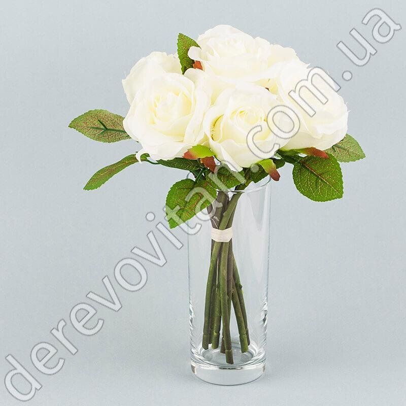 Букет искусственных роз, кремовый, 7 шт., 26 см