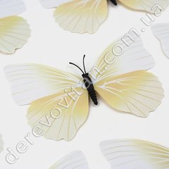 Метелик декоративний, кремовий, 9×12 см, 10 шт.