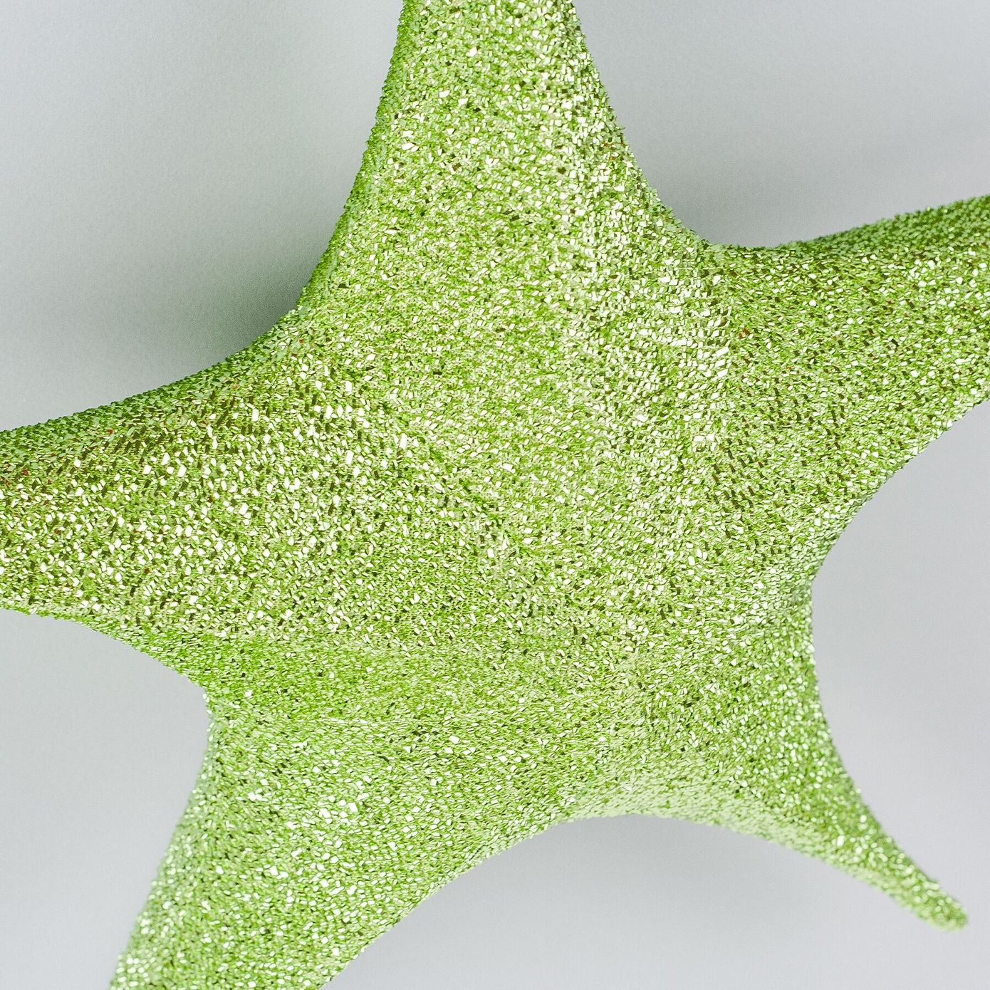 Новорічний декор зірка з тканини, салатова, 40 см