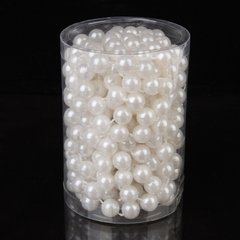 Штучні перли на нитці, молочні, 1.2 см, 5 м