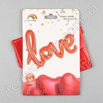 Воздушные шары-надпись "LOVE", красная, 1 м