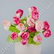 Букетик штучних ранункулюсів на ніжці, рожево-малиновий, 15 квіток, ~11×23 см