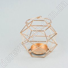 Подсвечник подвесной металлический "Геометрия", розовое золото, 10.5×16.5 см