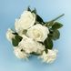 Букет білих штучних троянд на ніжці, 10 квіток, 43 см